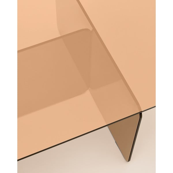 Smeđi stakleni stolić za kavu 60x120 cm Zaren – Kave Home-image-4