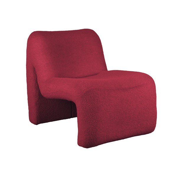 Crvena/bordo fotelja od bouclé tkanine Fuerza – Leitmotiv