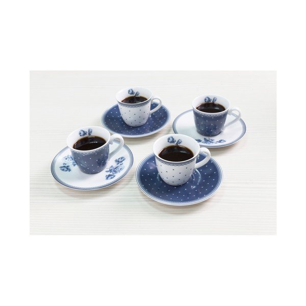 Set od 4 porculanske šalice za espresso s tanjurićima Creative Tops Vintage Indigo-image-3