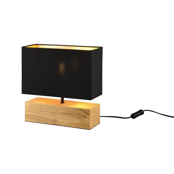 Crna/u prirodnoj boji stolna lampa s tekstilnim sjenilom (visina 30 cm) Woody – Reality-image-1