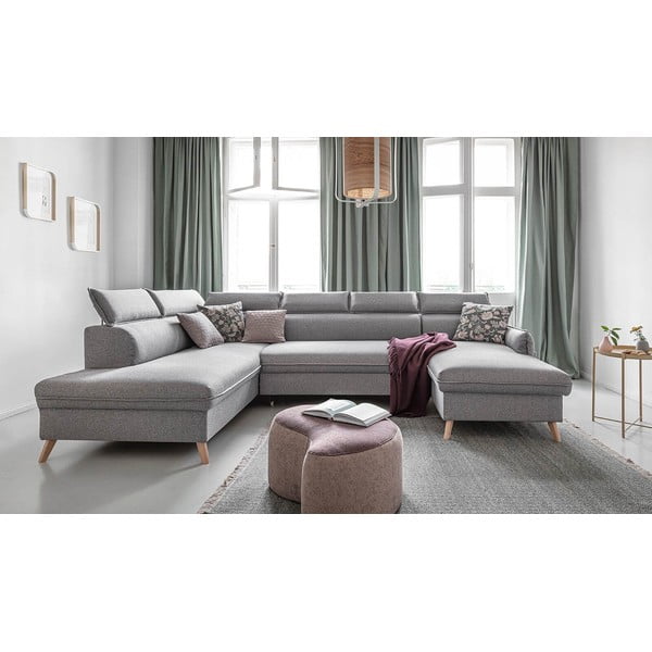 Svijetlo siva sklopiva kutna garnitura (s lijevim kutom) Sweet Harmony – Miuform-image-1