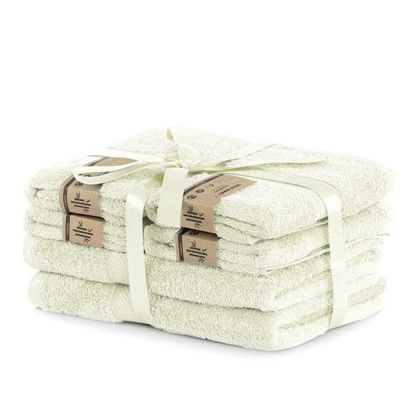 Set od 2 svijetlo bež velika ručnika i 4 mala ručnika DecoKing Bamby Ecru-image-1
