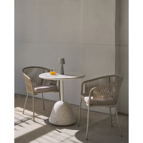 Bijeli terazzo okrugli blagovaonski stol ø 70 cm Saura – Kave Home-image-2