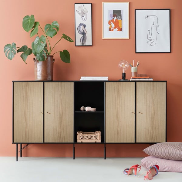Crni modularni sustav polica 169x69 cm Mistral Kubus - Hammel Furniture-image-3