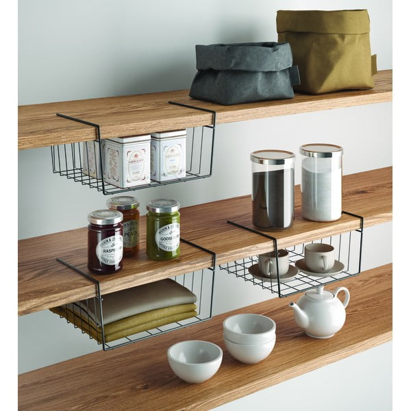 Crna viseća kuhinjska košara Metaltex, duljina 30 cm-image-2