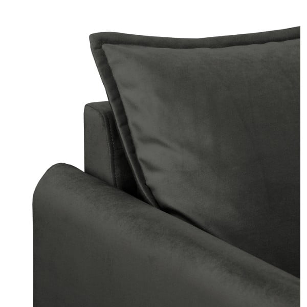Tamno siva baršunasta sofa 138 cm Juli – Ropez-image-4