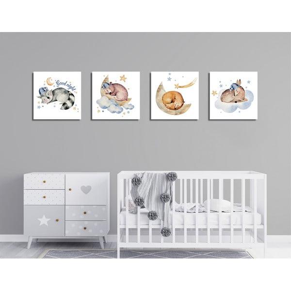 Slike u setu od 4 komada 30x30 cm Good Night - Wallity-image-2