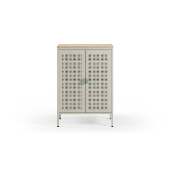 Krem/u prirodnoj boji metalni ormarić 70x100x40 cm Sayla – Marckeric-image-1