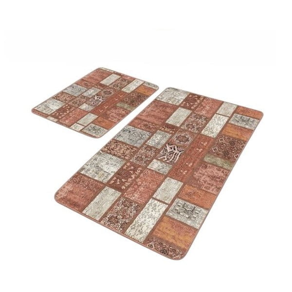 Smeđe od samta kupaonske prostirke u setu 2 kom 60x100 cm – Mila Home