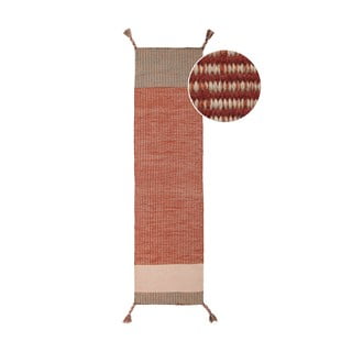 Narančasta vunena staza Flair Rugs Anu, 60 x 200 cm