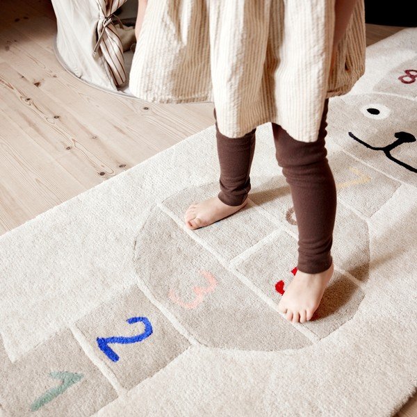 Ručno rađen dječji tepih za igru od mješavine vune 75x180 cm Rabbit Hopscotch – OYOY Mini-image-1