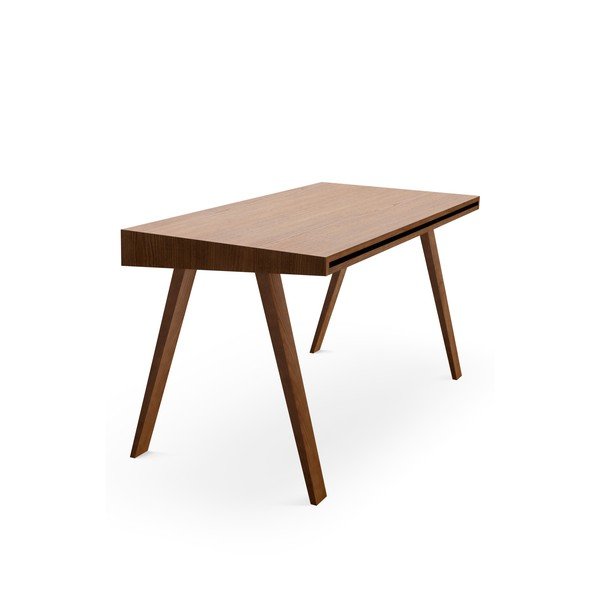 Smeđi radni stol s nogama od jasena EMKO 4.9, 140 x 70 cm-image-3