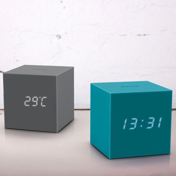 Siva LED budilica Gingko Gravity Cube-image-1