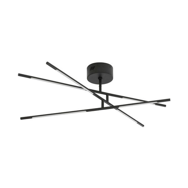 Crna metalna LED stropna svjetiljka s mogućnosti zatamnjivanja sa sjenilom od akrilnog stakla 77x84 cm Raccio – Nova Luce
