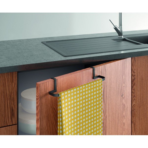 Crni viseći držač za ručnike Metaltex Galileo Lava-image-1