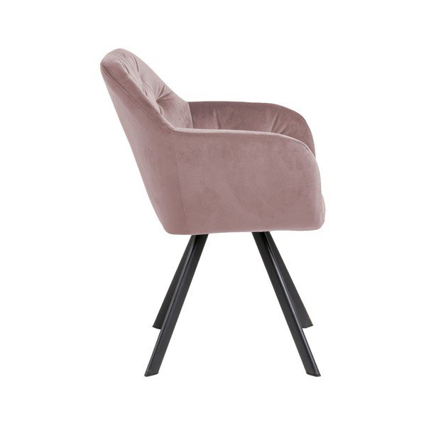 Svijetlo ružičasta podstavljena blagovaonska stolica s naslonima za ruke Lola – Actona-image-3