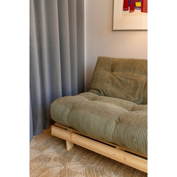 Zelena futon fotelja na rasklapanje od samta Roots – Karup-image-4