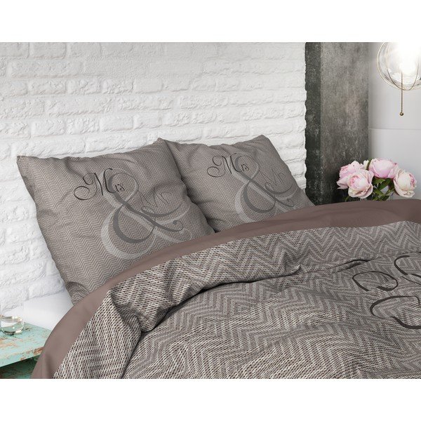 Pamučna posteljina Pure Cotton Pure Cotton Mr and Mrs Knitted, 140 x 200/220 cm-image-1