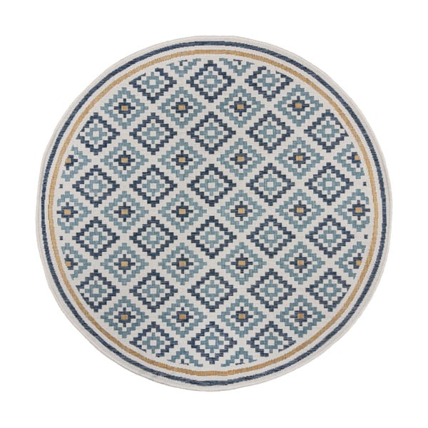 Žuti /plavi okrugao unutarnji i vanjski tepih ø 160 cm Zia Trellis – Flair Rugs