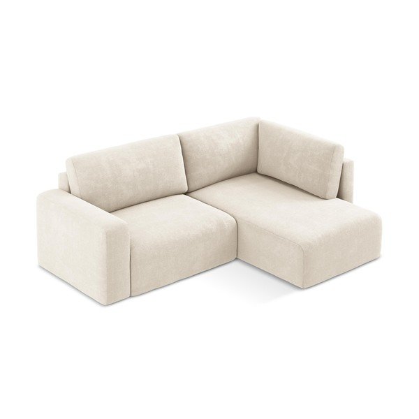 Krem sklopiva/s prostorom za odlaganje kutna garnitura od šenila (s desnim kutom/u obliku slova L) Kona – Makamii-image-3