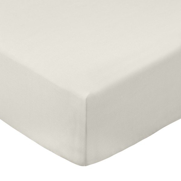 Krem plahta s gumom od pamučnog perkala 90x190 cm Cotton Percale – Bianca