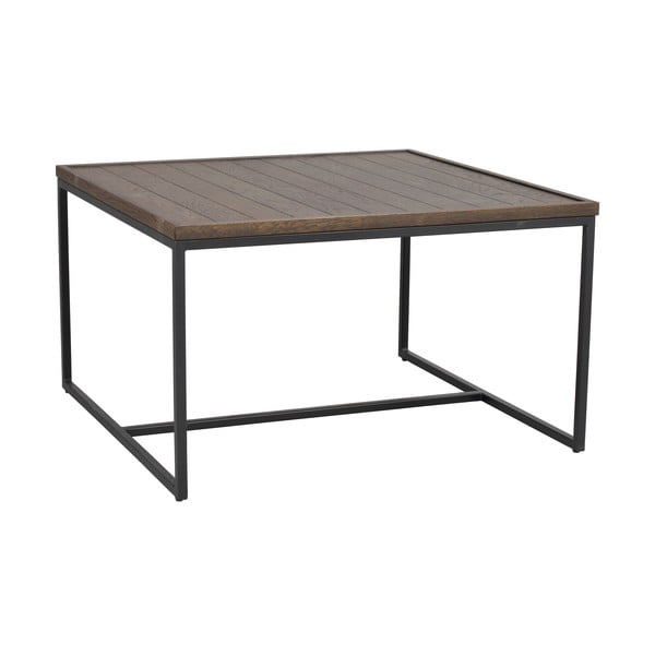 Tamno smeđi stolić za kavu s hrastovom pločom stola ø 80 cm Deerfield – Rowico-image-2