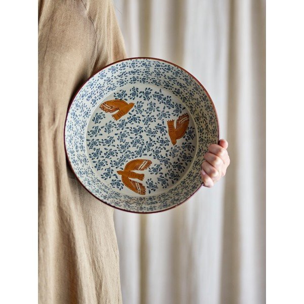 Plava keramička zdjela ø 28 cm Hezha – Bloomingville-image-3