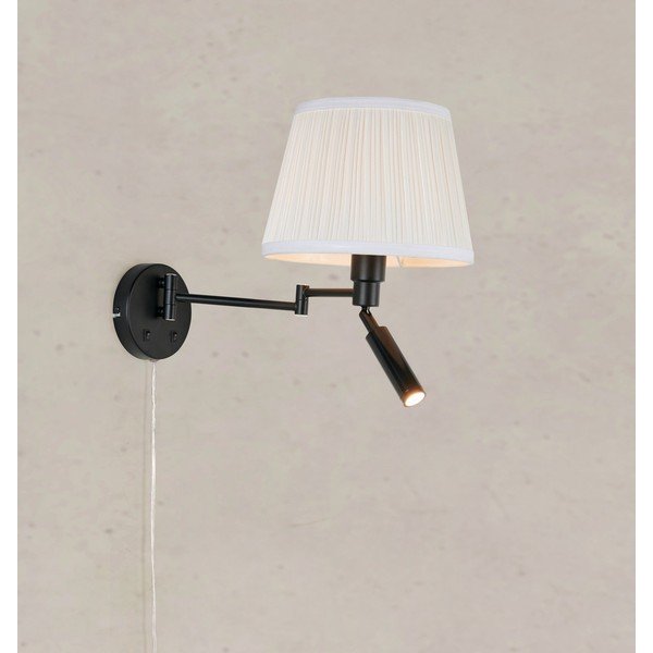 Crno-bijela LED zidna lampa sa savitljivom konstrukcijom Pivot – Markslöjd-image-1