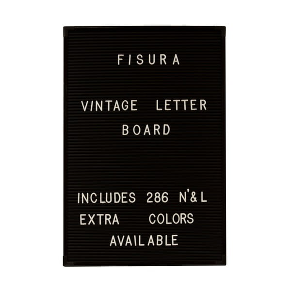 Crna zidna ploča s bijelim slovima Fisura Vintage