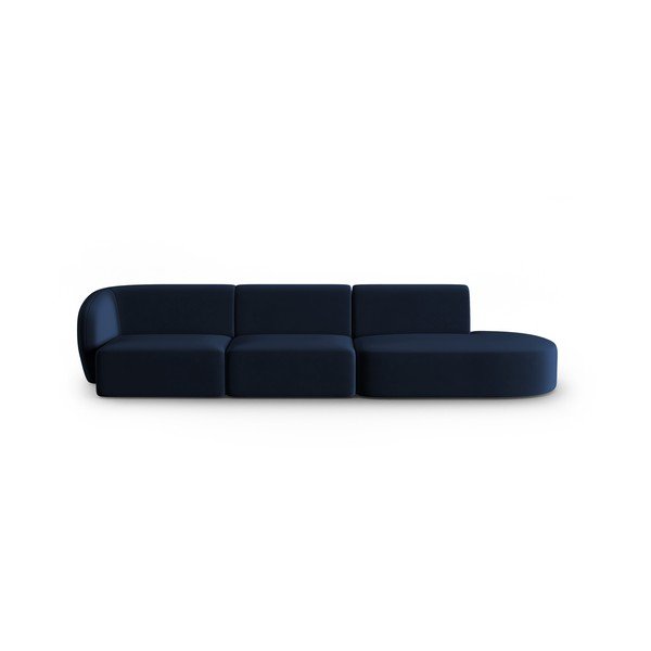 Plava baršunasti sofa s lijevim kutom 311 cm Paolo – Milo Casa