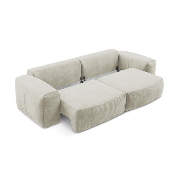 Bež sklopiva sofa od šenila 275 cm Kuki – Makamii-image-4