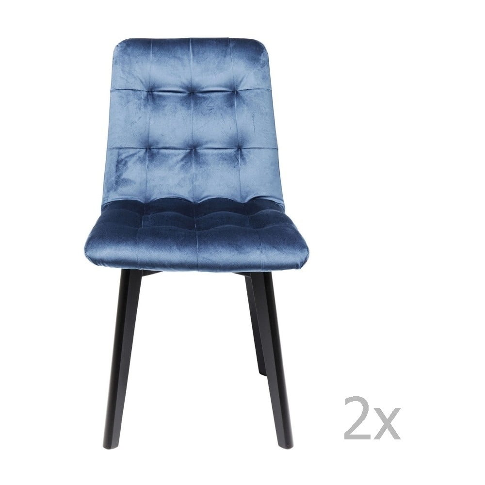 Set od 2 plave kožne blagovaonske stolice Kare Design Moritz