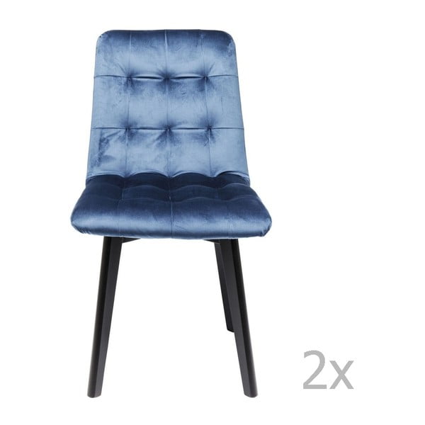 Set od 2 plave kožne blagovaonske stolice Kare Design Moritz