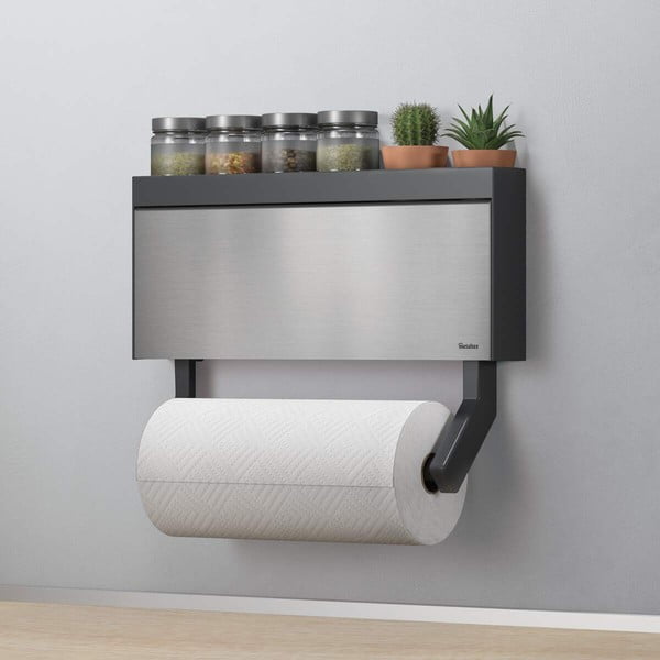 Zidni držač za kuhinjske role ubrusa i folija Metaltex Tango Inox-image-1