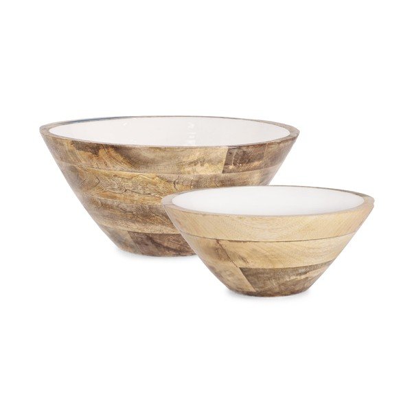 Bijele drvene zdjele u setu 2 kom ø 30,5 cm Knossos – Yes Everyday