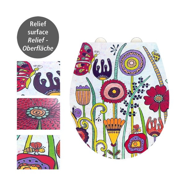 WC daska s automatskim zatvaranjem 37 x 44,5 cm Rollin'Art Full Bloom – Wenko-image-2