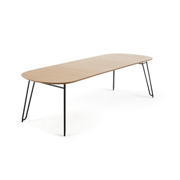 Proširiv blagovaonski stol u dekoru hrasta u prirodnoj boji 100x170 cm Novac – Kave Home-image-3