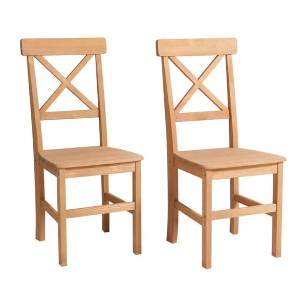 Set od 2 blagovaonske stolice od borovog drveta Støraa Nicoline