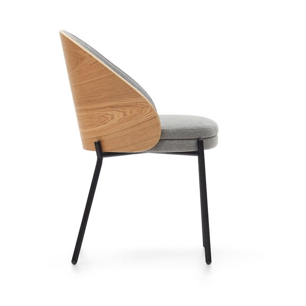 Siva/u prirodnoj boji podstavljena blagovaonska stolica Eamy – Kave Home-image-4