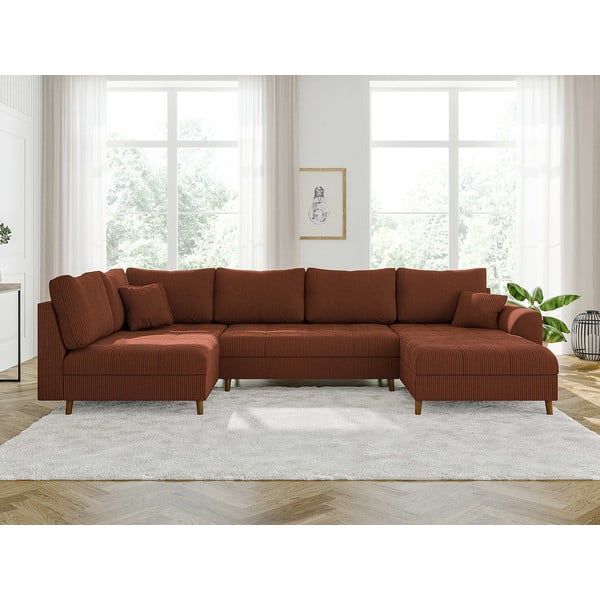 Ciglasta kutna garnitura od samta (s desnim kutom) Ariella – Ropez-image-1