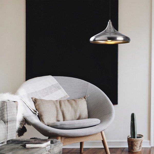 Viseća svjetiljka u srebrnoj boji s metalnim sjenilom ø 35 cm Nile – Opviq lights-image-1