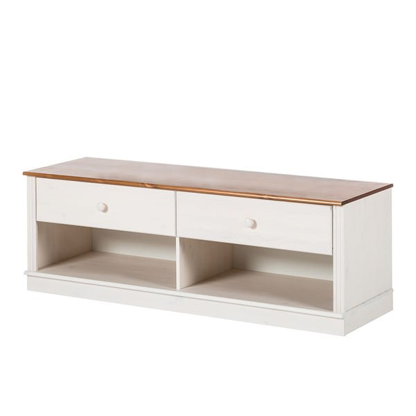 Bijela TV komoda od masivnog bora 137x47 cm Anita – Støraa-image-2