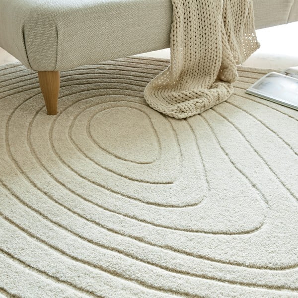 Bež vunen tepih 160x230 cm Puddle Wool – Flair Rugs-image-2