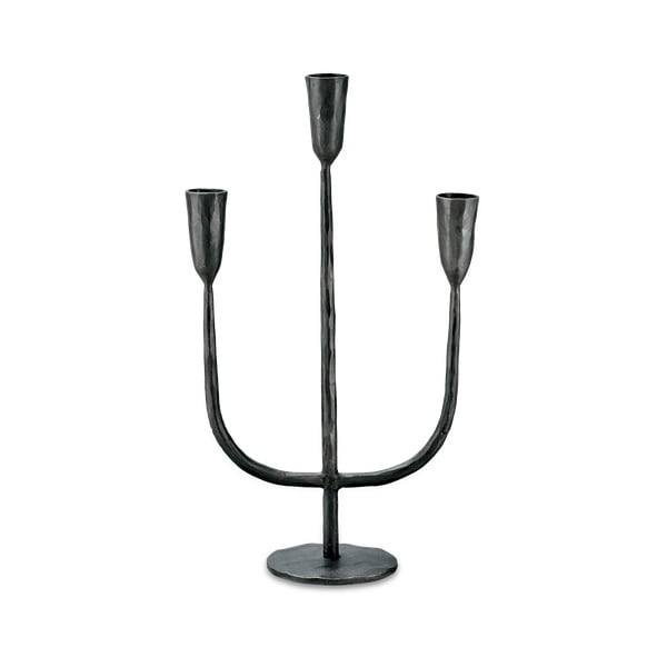 Crni metal tri komad svijećnjaka mbata, visina 39 cm