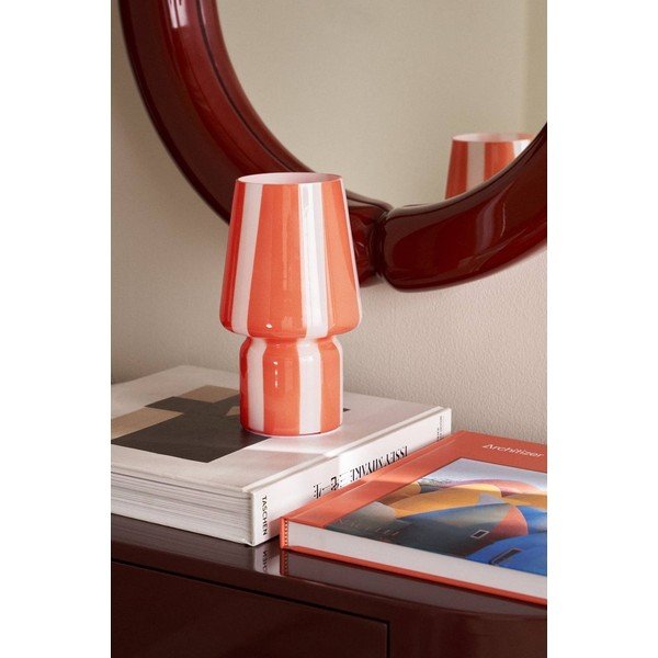 Crvena/bijela staklena stolna lampa (visina 21,5 cm) Carlo – Ellos Home-image-2