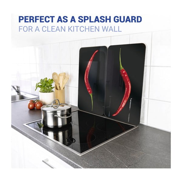 Set od 2 staklena poklopaca za štednjak Wenkoo Peperoni, 52 x 30 cm-image-3