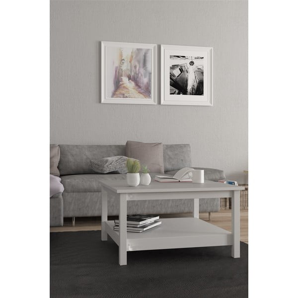 Bijeli stolić za kavu 81x81 cm Madrid - Tvilum-image-1