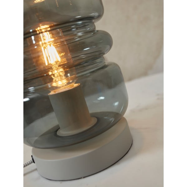 Siva stolna lampa sa staklenim sjenilom (visina 23 cm) Verona – it's about RoMi-image-3