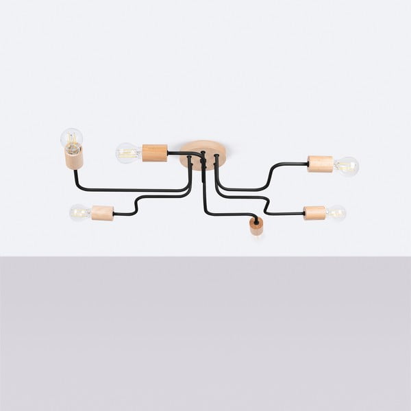 Crna/u prirodnoj boji stropna svjetiljka 58x85 cm Dazzle – Sollux-image-2