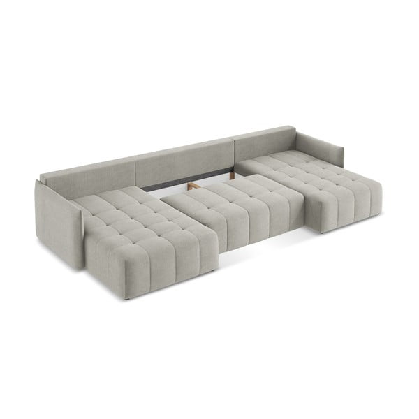 Svijetlo siva sklopiva/s prostorom za odlaganje kutna garnitura (u obliku slova "U") Moku – Makamii-image-3